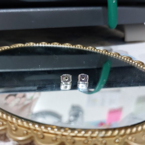 Gold Tone Green Super Cute Mini Suitcase Handbag Stud Earring - Picture 3 of 3